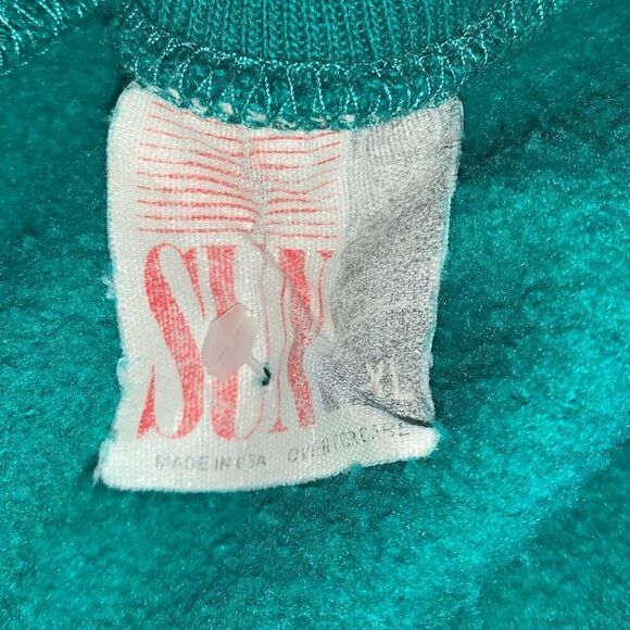 Vintage Sun Green 80's TGIF Thank God I'm From Illinois Crewneck Sweatshirt XL - Picture 9 of 10